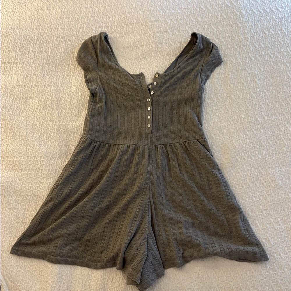 Biscuit Barcelona Gray Button Up Romper